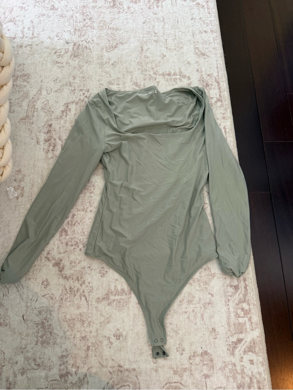 Abercrombie & Fitch Sage Green Long Sleeve Bodysuit